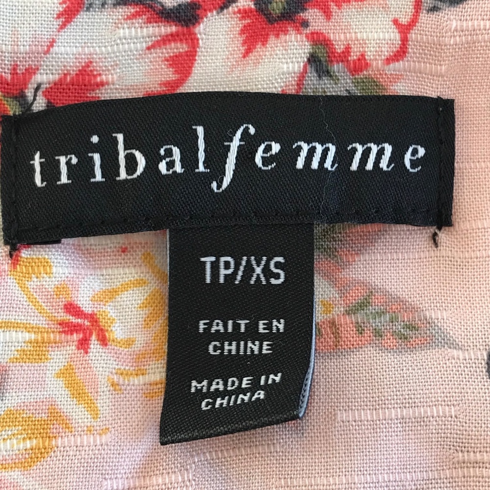NWT Tribal Femme summer dress in women XS baby pink floral birds sleeveless vaca - Picture 13 of 14